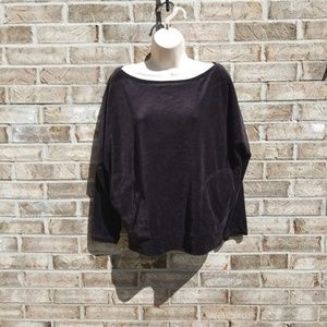 Victoria Secret Velvet Black Pullover With Pockets